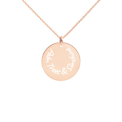 Sunshine & Palm Trees: Engraved Disc Necklace