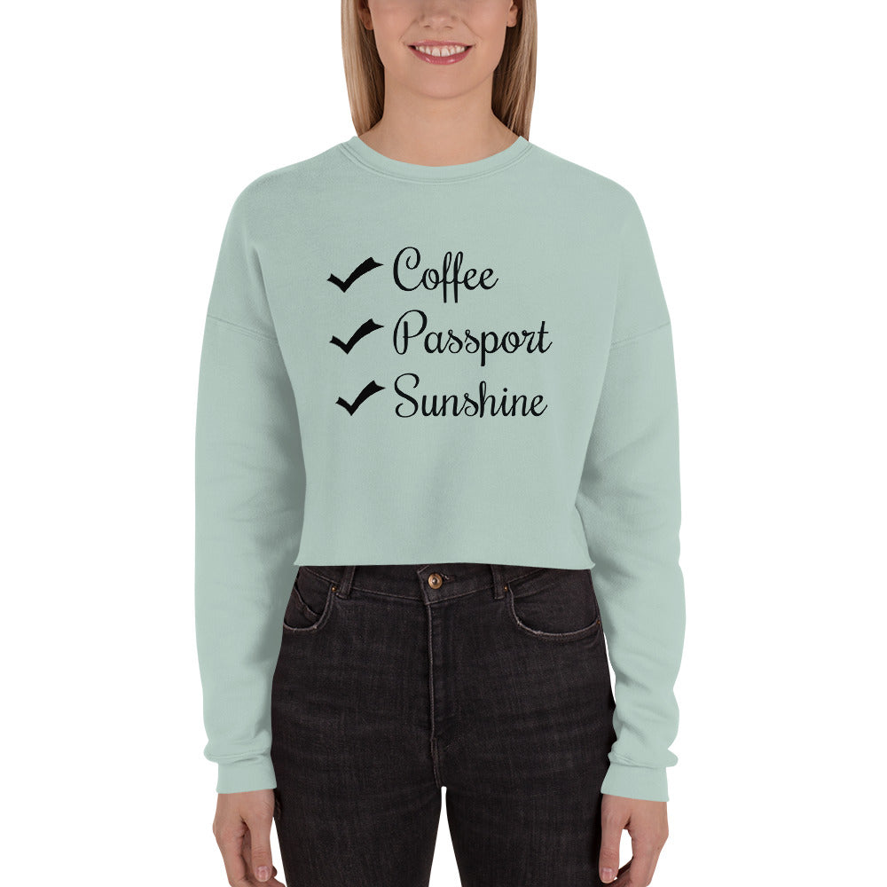 Coffee Passport Sunshine: Crop Sweatshirt